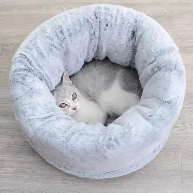 Plush Cat Bed Bag Pet Cat Plush Sleeping Bag Semi-Enclosed Bed Small Medium Large Cats Warming Pad Sack For Autumn Winter