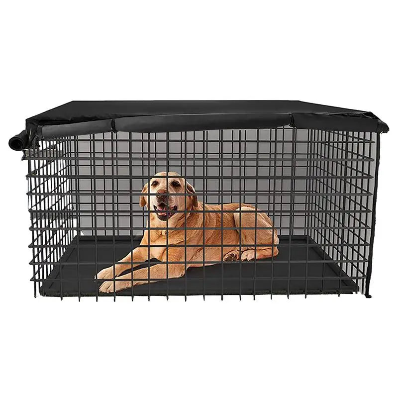 Kennel Covers Outdoor Dog Kennel Cover For Metal Dog Crates Kennel Covers Mesh Window With Flap Can Adjust Visibility And