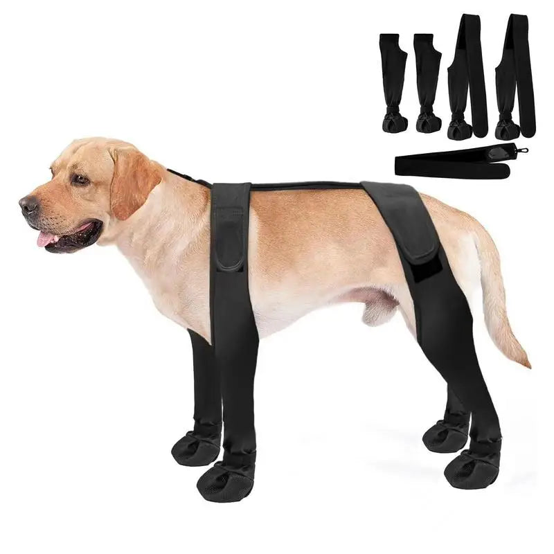 Dog Suspender Boots Waterproof Paw Protectors Soft Puppy Boots Non-slip Dog Winter Shoes Adjustable Booties for Dogs Paws