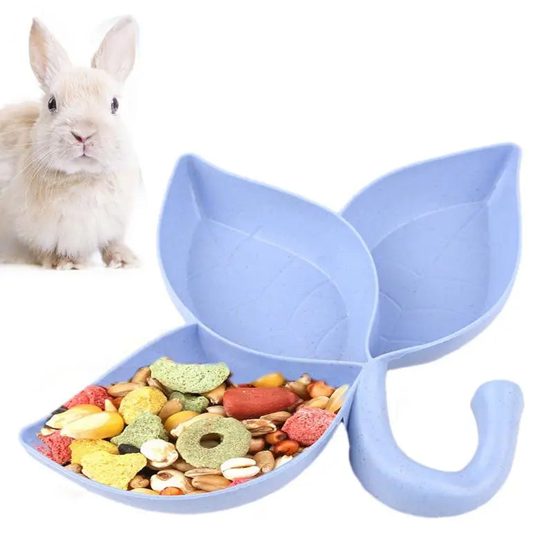 Hamster Feeding Bowl 3 Grids Leaves Shape Chinchillas Food Bowl Food and Water Dish for Small Animals Hamster Small Animal