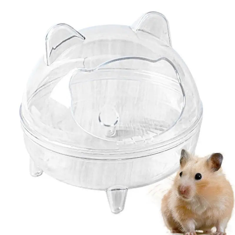 High Capacity Fully Transparent Small Pet House Cages Hamster Sand Bath Container Hamster Supplies Golden Bear Bathroom