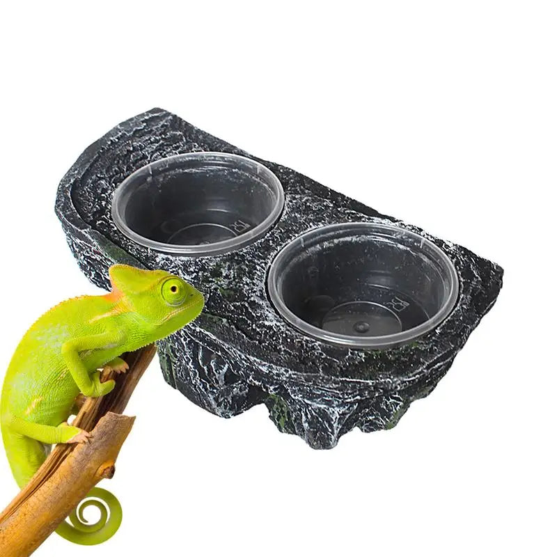 Reptile Food and Water Feeder Reptile Feeder Food Dish Terrarium Bowls Flexible Small Food Water Pot or Lizard Bearded Dragon