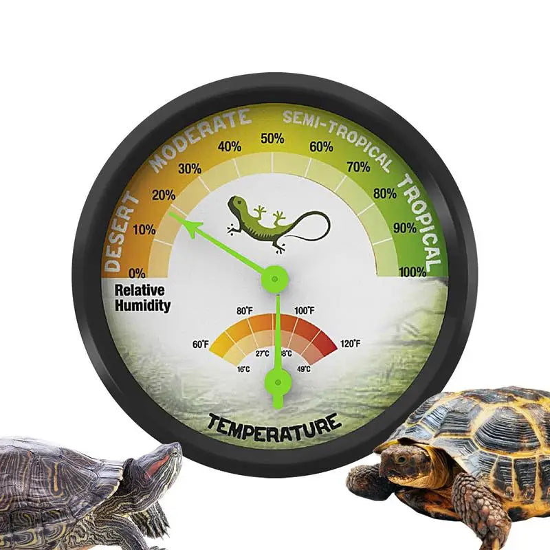 Round Hygrometer for Reptile Humidity Meter Room Thermo Meter Disc Crawler Aluminum Alloy Panel Pointer Hygrometer Thermo Meter